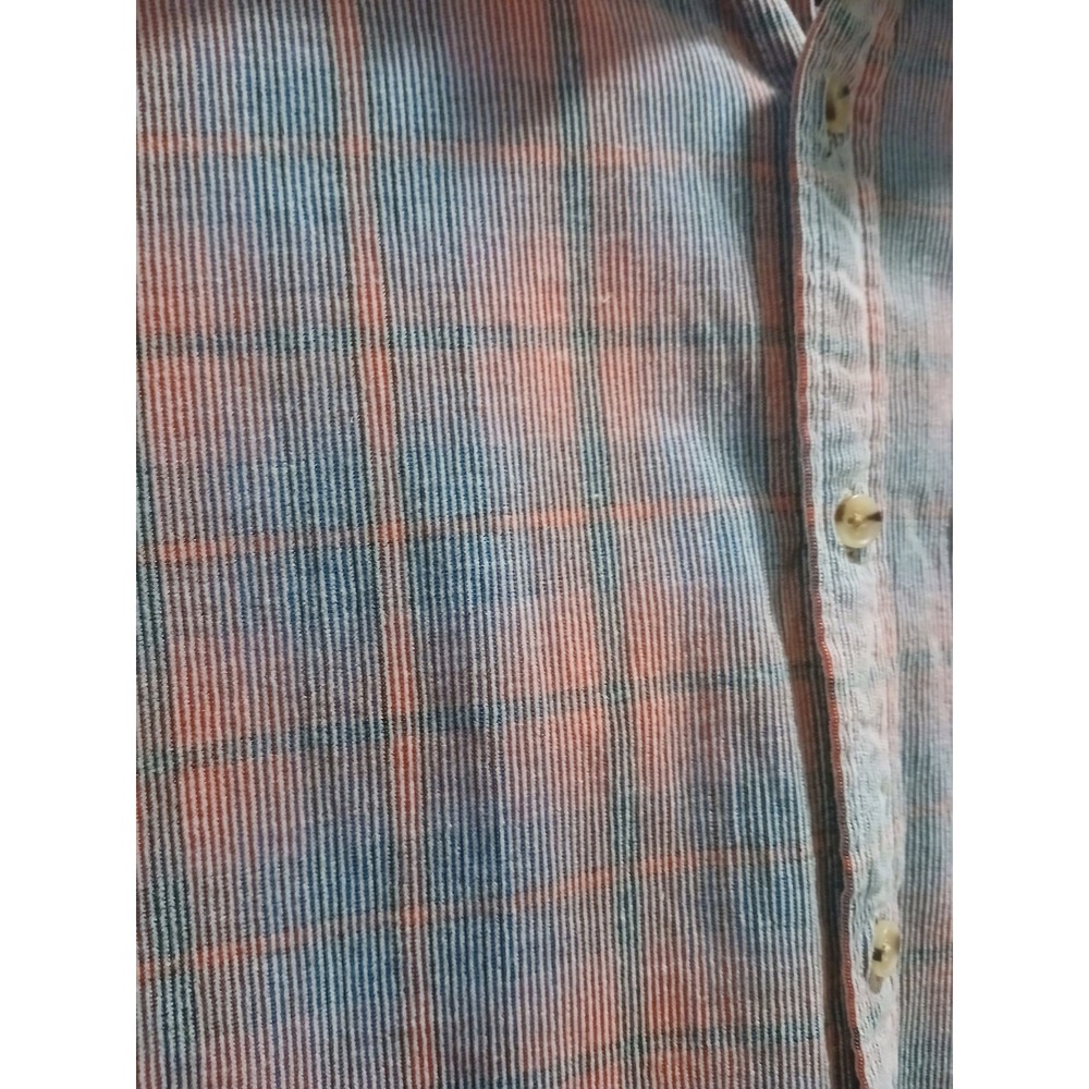 Marine Layer Plaid Button Down Light Corduroy Shirt Men's Size Medium Cotton - Picture 6 of 7
